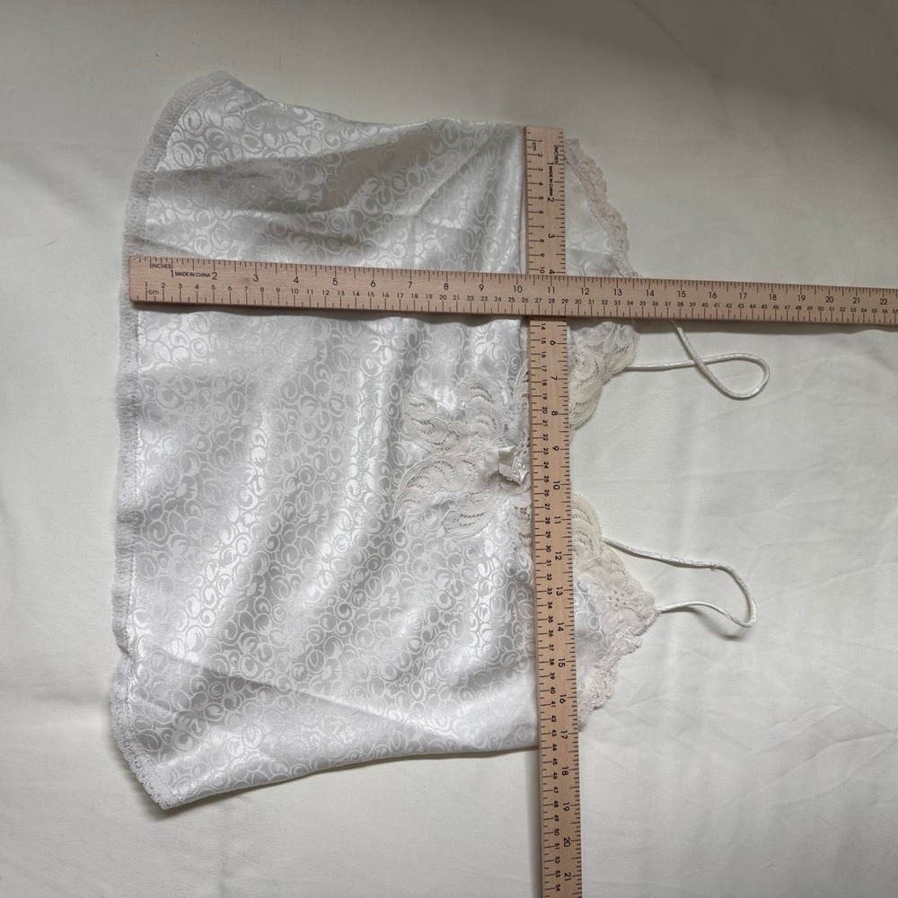 vintage Christian Dior size medium white satin jacquard cami - Picture 3 of 5